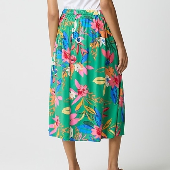 J.Crew Womens Floral Print Faux-wrap midi Skirt size Small - Picture 2 of 11